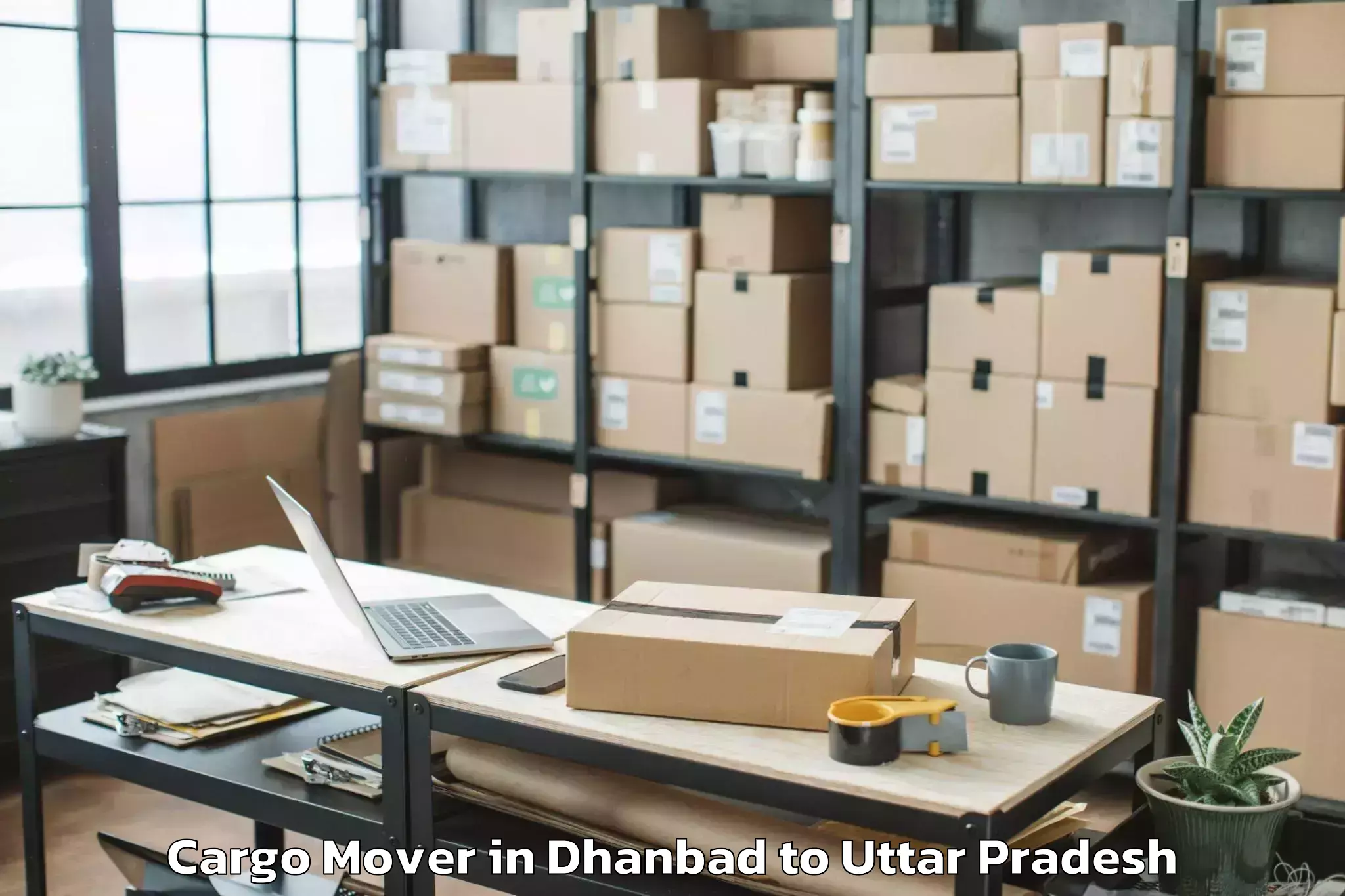 Top Dhanbad to Chandra Shekhar Azad Universit Cargo Mover Available